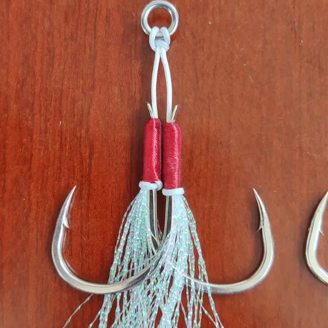 Bestseller Iron Plate Hook Built-in Soft Steel Wire Bright Finish High Tensile Strength Double Hook Lure Sea Fishing Boat