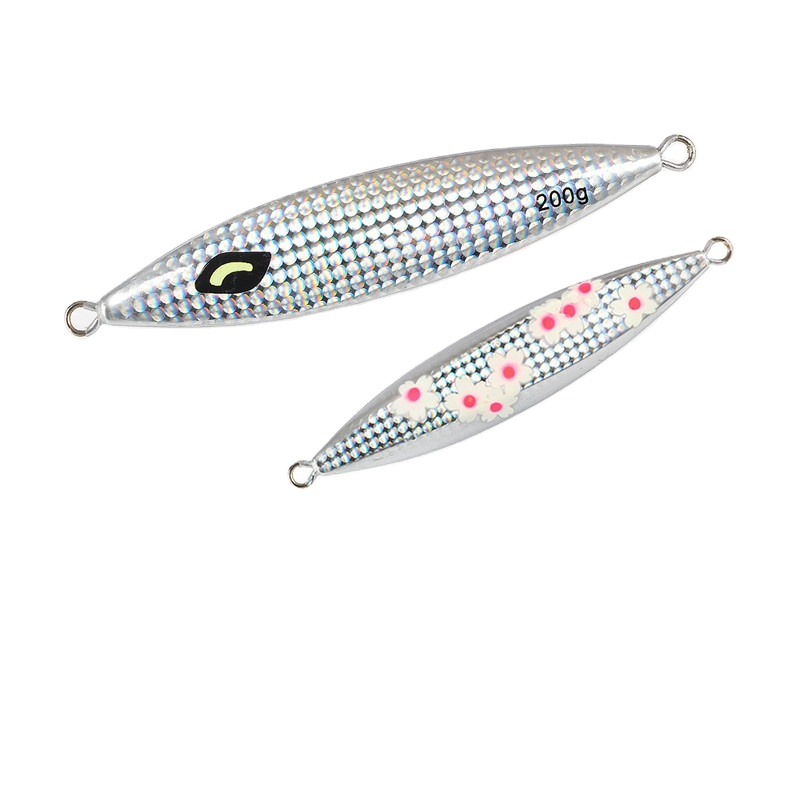 Deep-Sea Slow-Rolling Luminous Metal-Plate Laser Lure Bait 200g 250g 300g Slow-Sinking Lead Fish Bait Artificial Hard Bait Hooks · Original source photograph · specifications to confirm