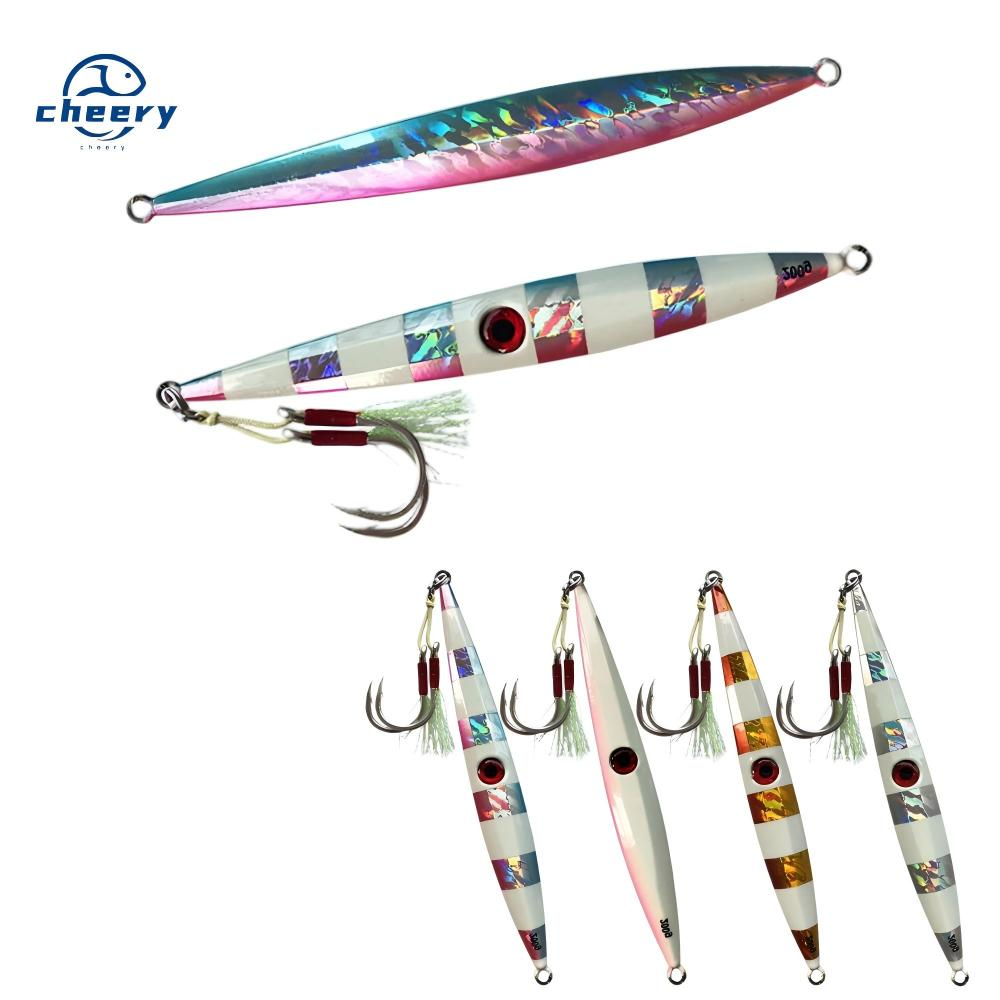 CHEERY Fast-Sinking Iron Plate Lure 100g-300g Quick-Pull Long-Shape Glow-in-the-Dark Lead Fish Artificial Bait for Tuna · Original source photograph · specifications to confirm