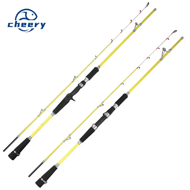 CHEERY  Carbon 2-Piece Ginkgo Boat Fishing Rod Fuji Guides for Yellow Gout Octopus Squid Perch Offshore Use No.40