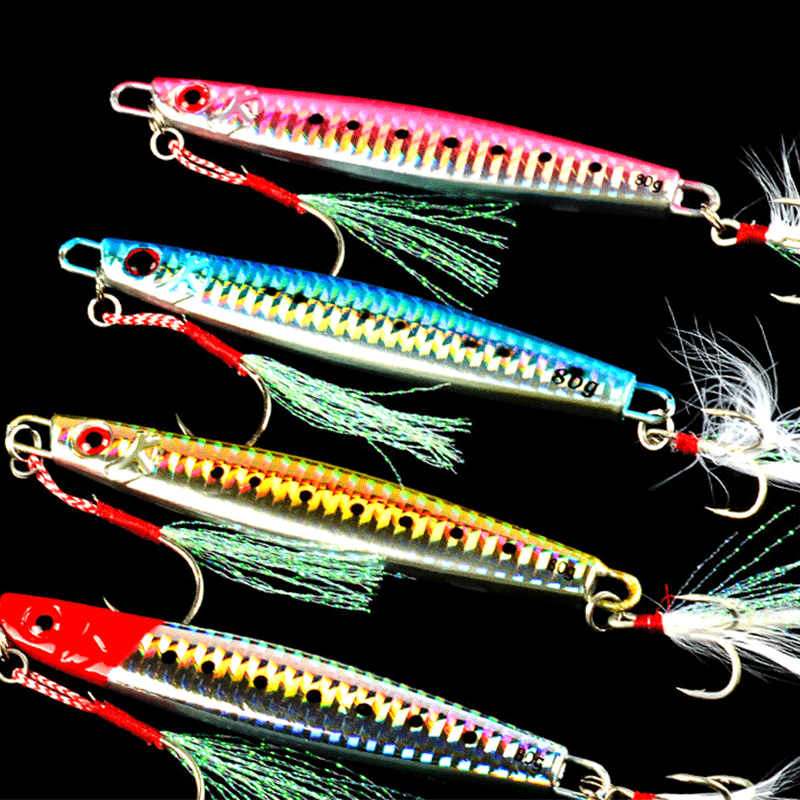 25 40g 60g 80g 100g 120 150g 180g Sinking Luminous Effect Artificial Hard Bait Deep-sea Metal Jigging Jig Fishing Lure for Ocean · Original source photograph · specifications to confirm