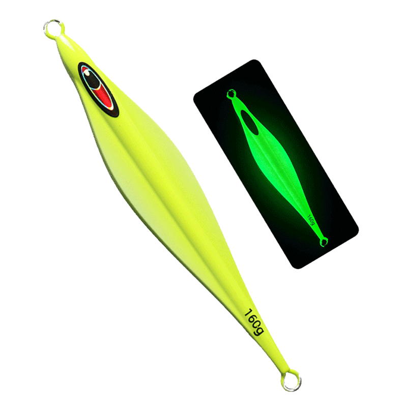 CHEERY 160g~400g Luminous Slow Jig Metal Fishing Lure Lead Plated Iron Jig Airplane Shape Long Cast Slow-Fall Jigging Bait · Original source photograph · specifications to confirm