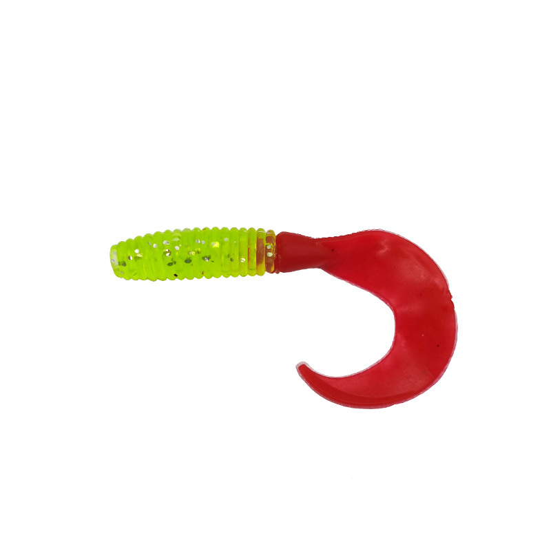 Lure Soft Bait Curl Tail Worm 60mm/75mm Spiral Multi-color Optional Stainless Steel Without Hooks Fishing Lure Factory in Stock · Original source photograph · specifications to confirm