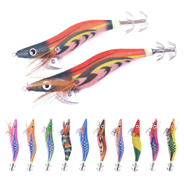 12g 14g Shrimp Jigging Fishing Lure Hard Plastic Squid Jig Saltwater Sinking Squid Jig