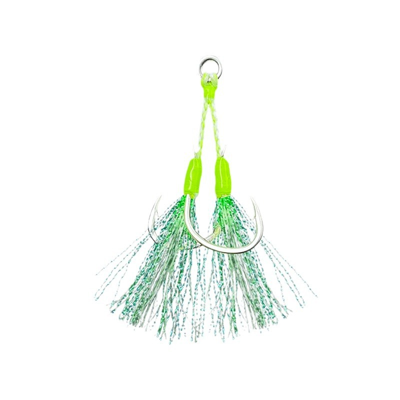 Factory Spot Wholesale Core-Wrapped High-Carbon Steel Double Sea Fishing Hooks Big-Bait Slow-Rolling Lure Jig · Original source photograph · specifications to confirm