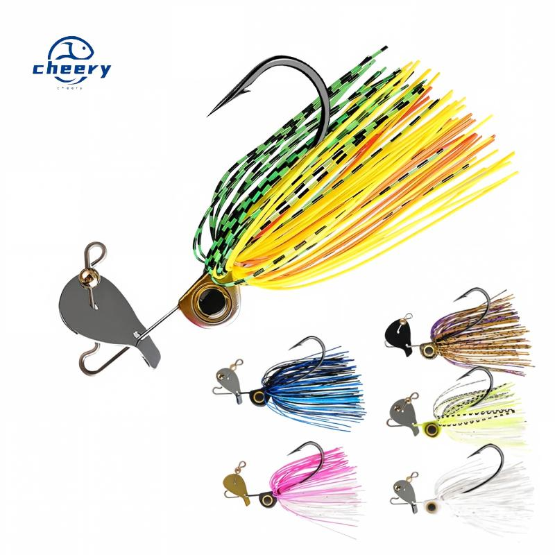 CHEERY 15g Buzzbait Lure Spinnerbait Skirts Metal Jigging Spoon Fishing Jig Head Swimbait for Bass Metal Sequin Lure · Original source photograph · specifications to confirm