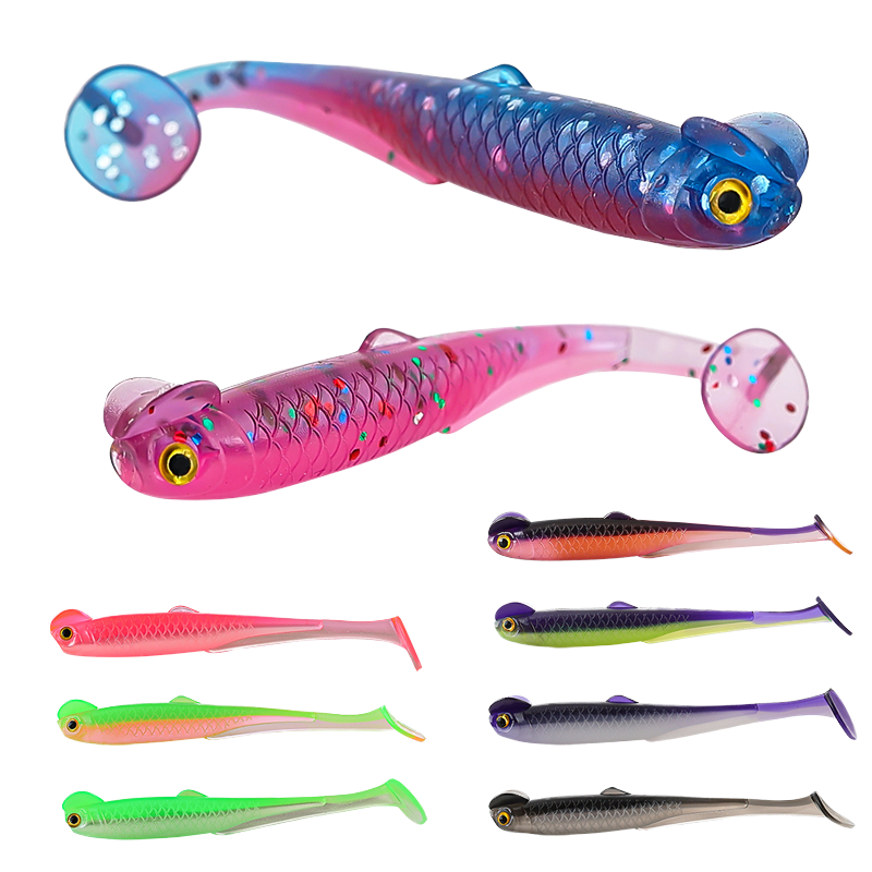 TGD New Arrival 6cm 1.3g Soft Fishing Lure Luminous Paddle Tail Double Colors for Saltwater Fish & Sea Bass · Original source photograph · specifications to confirm