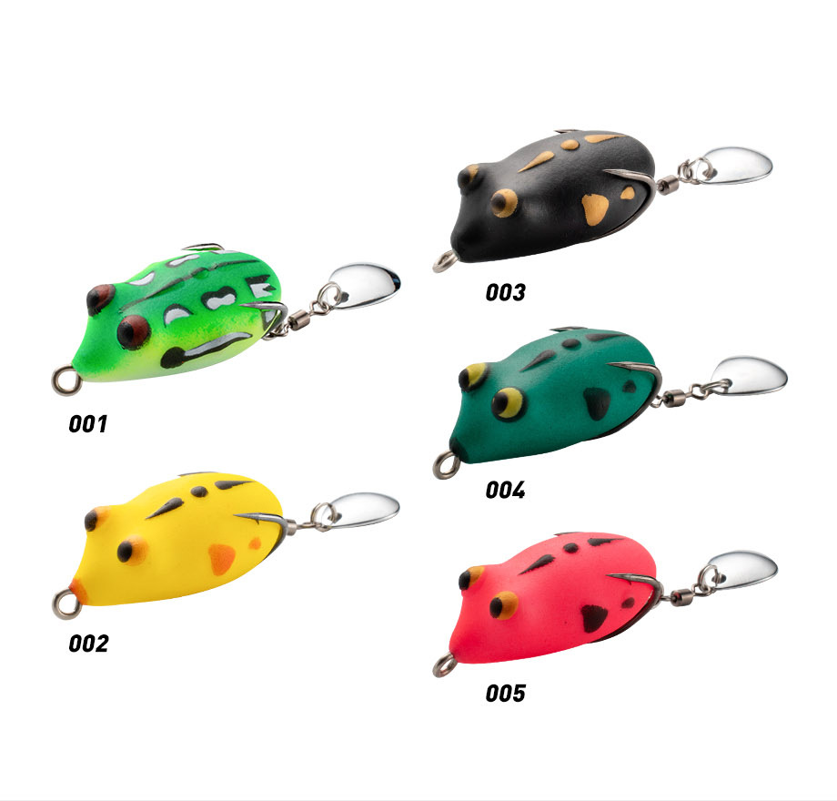 Cheery Wholesale Small Frog Lure 35mm 5.8g 5 Colors With Sequins Rabbit Frog Thai Wind Mini Thunderfrog Double Hook · Original source photograph · specifications to confirm