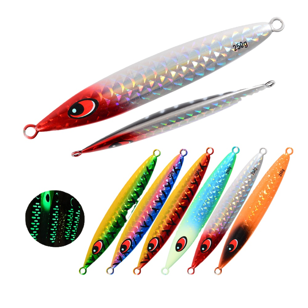Sea Fishing Artificial Hard Bait Luminous Slow-Rolling Fast-Sinking Metal Jig Lure 250g-600g Tuna · Original source photograph · specifications to confirm