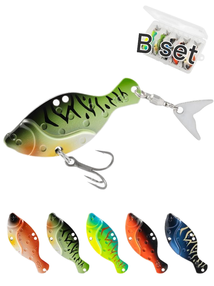 5pcs Metal Jig Fishing Lure 10g with Hooks for Bass Pike Salmon Carp Freshwater & Saltwater Artificial Hard Bait · Original source photograph · specifications to confirm