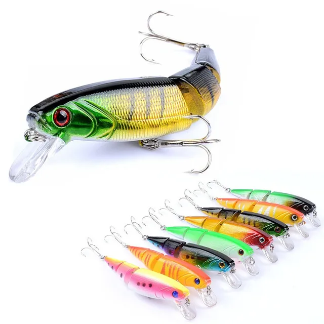 10.5cm 14g Artificial Fishing Bait Hard Minnow Fishing Lure 3 Sections Jointed Lure Multi Sections Fish Plastic Hard Bait