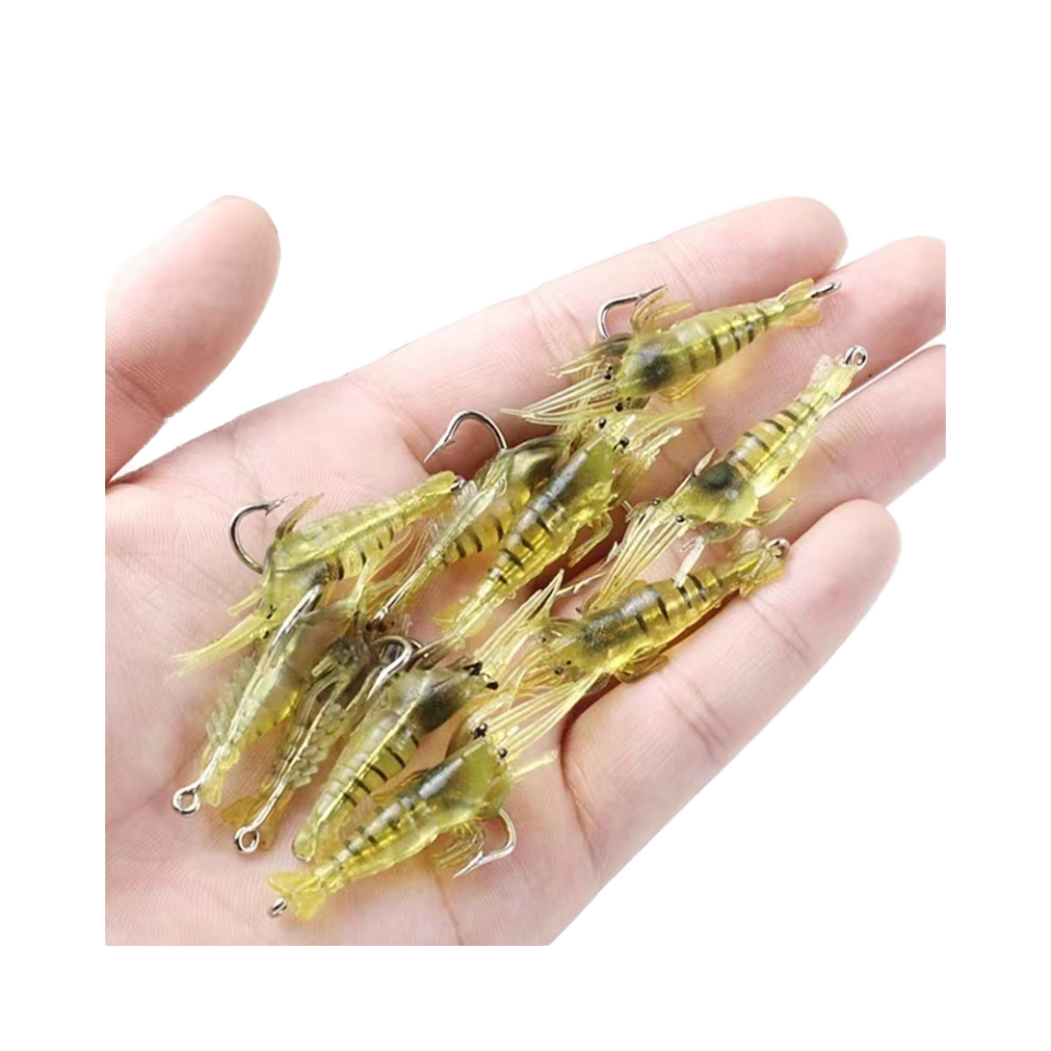 Bionic Lure Soft Bait Shrimp 40mm 1.3g Glowing Hook for Saltwater Fish Zander Pike Night Fishing · Original source photograph · specifications to confirm