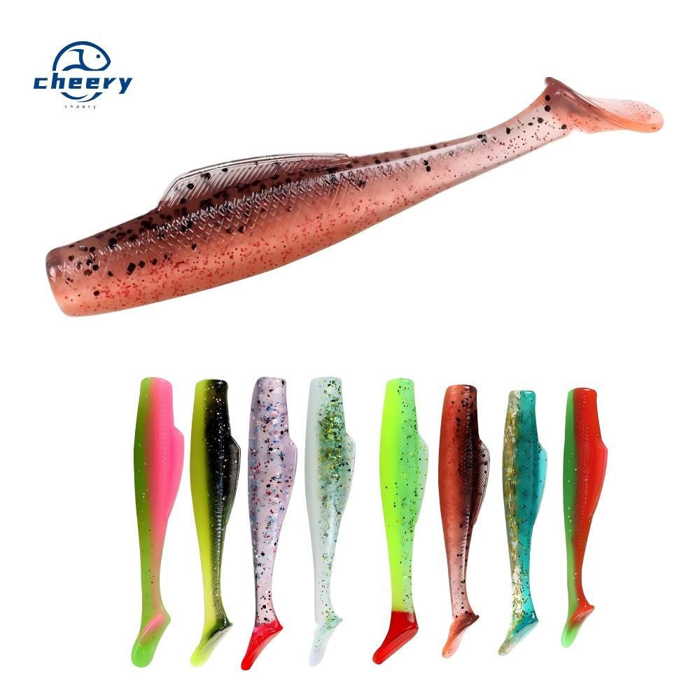 CHEERY TPR 65mm 2.3g 55mm 1.8g Soft Paddle T Tail Fishing Ripple Shad Lure Small Double Color Artificial Swimming Bait · Original source photograph · specifications to confirm