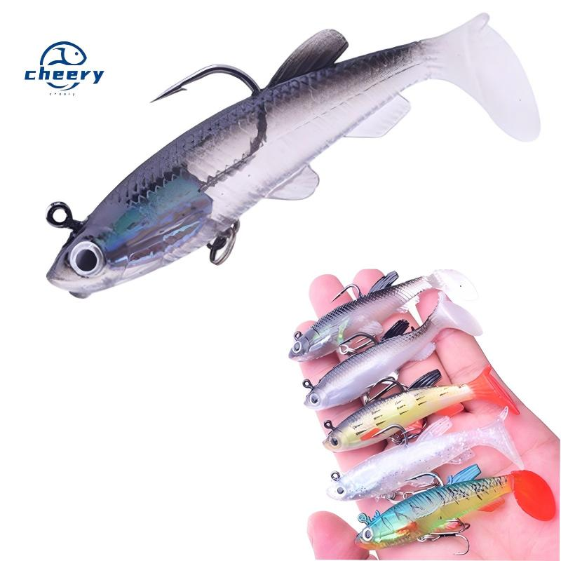 CHEERTY Catfish Carp 9cm 14g Silicone Soft Bait T-Tail Sinking Minnow Lure Hooks Tasmanian Devil Artificial River Lake · Original source photograph · specifications to confirm