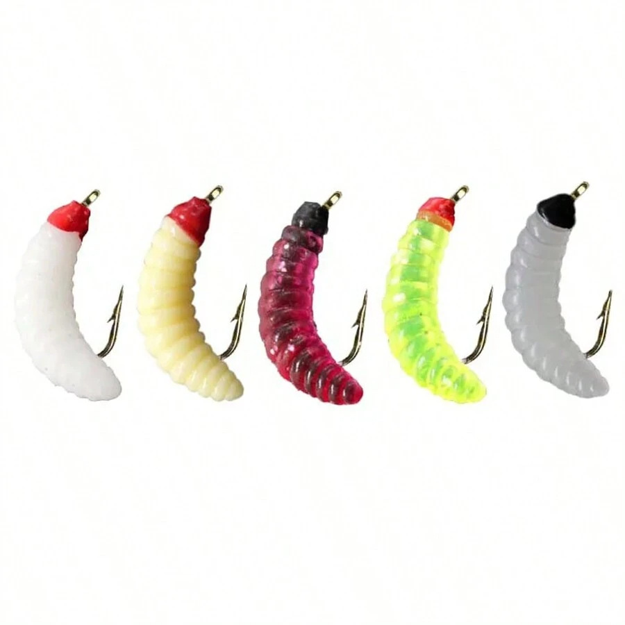 Custom PVC Luya Bait Set with Noodle Worm Soft Bait Bionic Hook Maggot for Grass Carp Fishing · Original source photograph · specifications to confirm