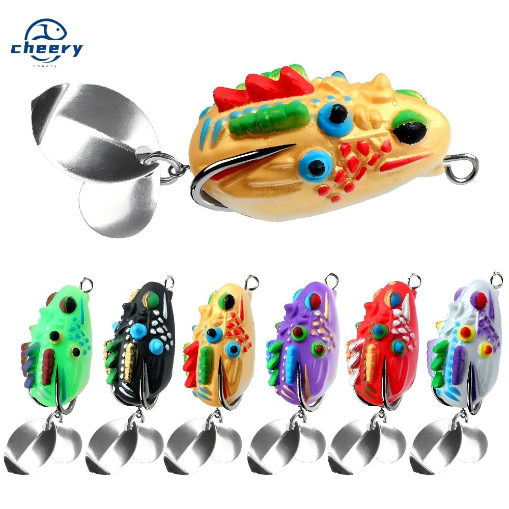 CHEERY 3.5cm 5.4g Silicone Topwater Lure for Salmon & Catfish Barbed Hooks Artificial Soft Bait for Lake/Stream/Ocean Fishing · Original source photograph · specifications to confirm