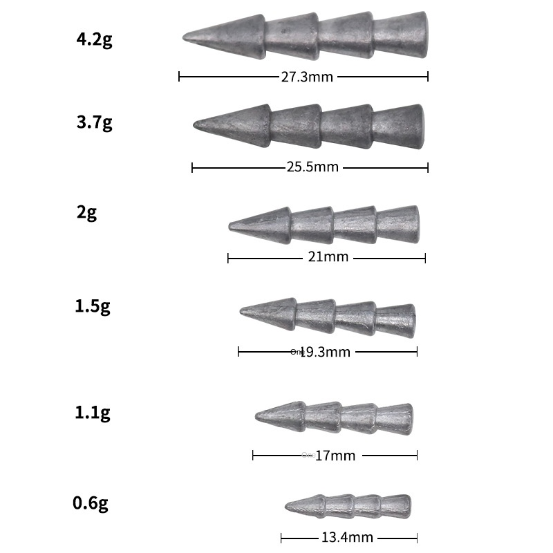 Espressif Lure Tower-Shaped Lead Sinker Soft-Bait Texas Rig Slow Sinking Pack of 20 Fishing Accessories · Original source photograph · specifications to confirm