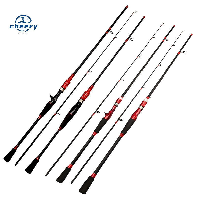 CHEERY Factory Wholesale Carbon Lure Rod Medium Adjustment Straight/Wood Gun Handle Carp Ocean Beach Full Set · Original source photograph · specifications to confirm