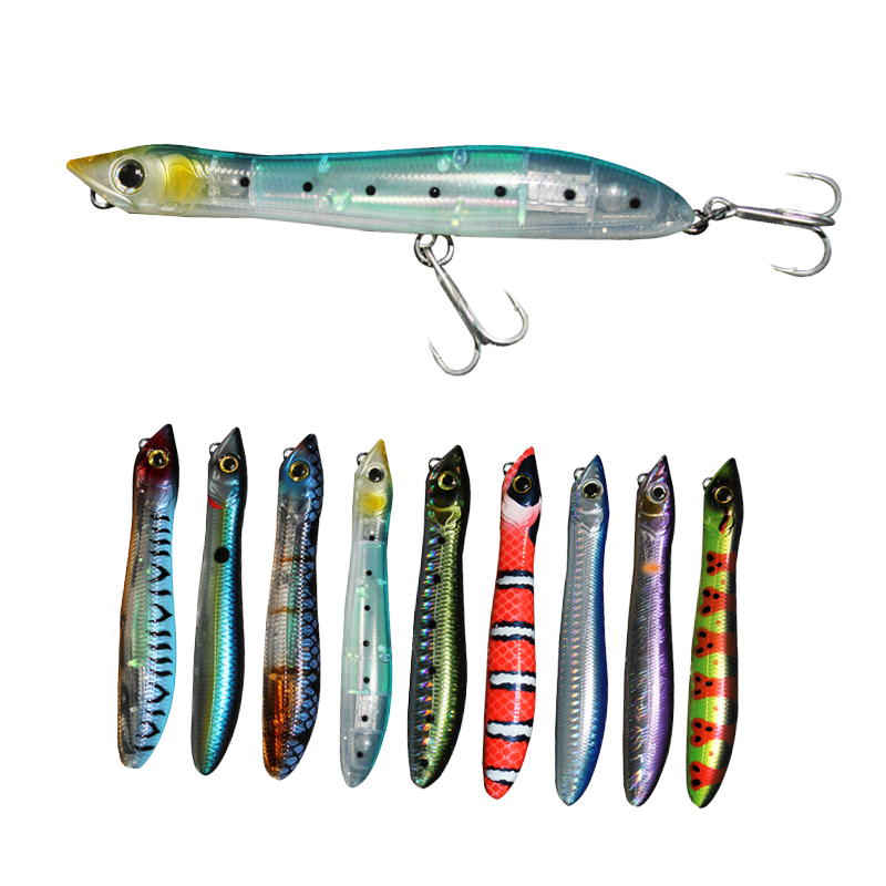 Snake Walker Topwater Wobbler Bait 8cm 10cm 14cm ABS Pencil Lure Floating Artificial Hard Carp River Stream 15g Boat Fishing · Original source photograph · specifications to confirm