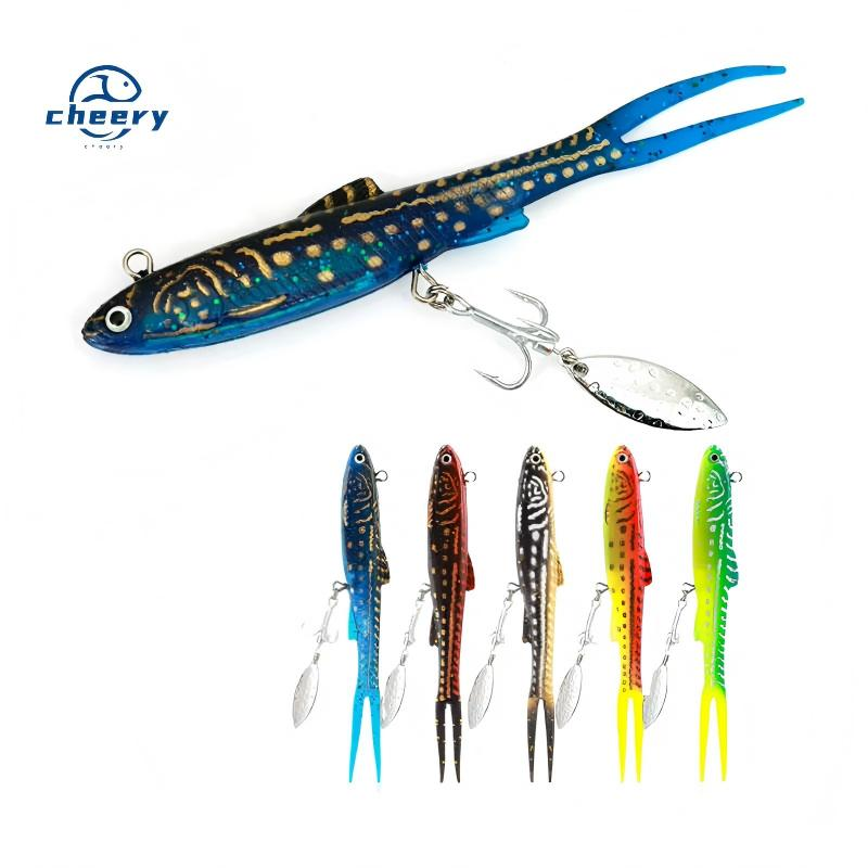 CHEERY 140mm Lead Head Soft Fishing Lure Paddle Tail Soft Blade Spinner Bait Artificial Soft Bait Single Hook Fish Attraction · Original source photograph · specifications to confirm