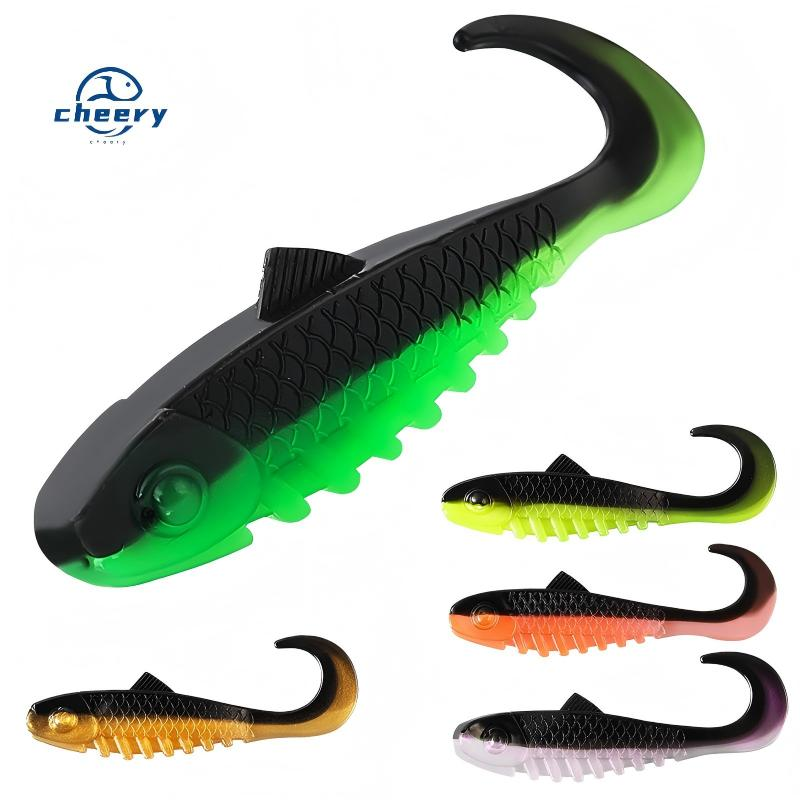 CHEERY 5.5cm 2g Drop Shot Floating Ribbed Paddle Tail Soft Plastic Lure PVC Artificial Bait for Bass Fishing · Original source photograph · specifications to confirm