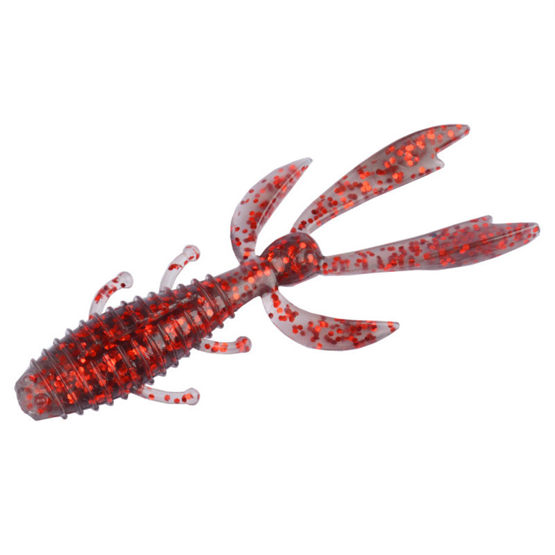 Shrimp-Shaped Soft Worm Floating TPE Fishing Lure Black Pit Mandarin Bass Lure Multilegged Plastic Soft Lures for River Fishing · Original source photograph · specifications to confirm