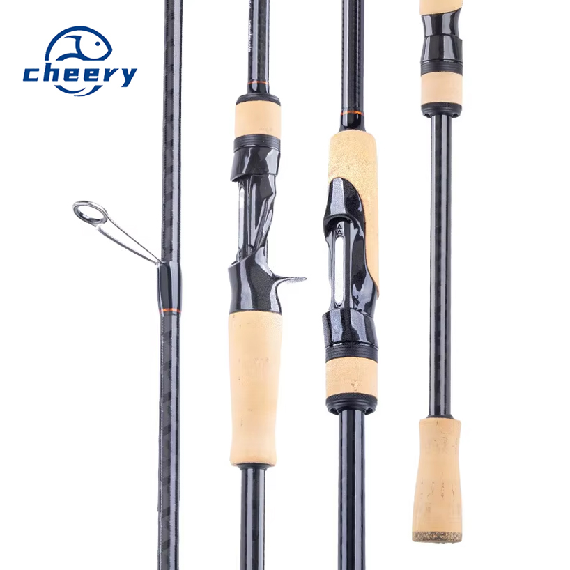 Fishing Rod Carbon 2-Piece Ultra-fast Action 2.04m Black Pit Bass Remote Gun Straight Handle Variable Tuning Fans Siniperca · Original source photograph · specifications to confirm