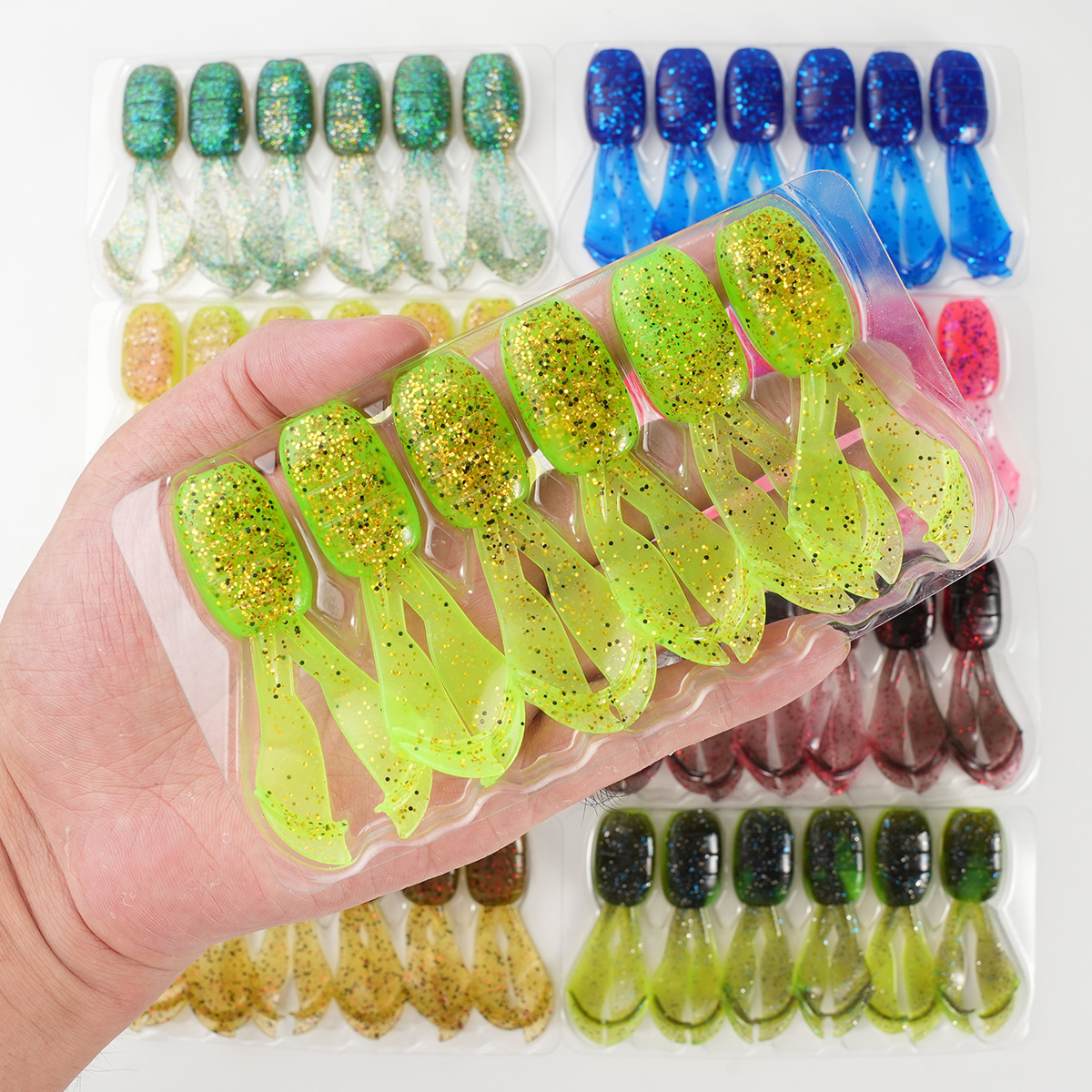 Cheery SL090 Hot Sale 7cm 4.5g 6pcs/bag Artificial Bearded Shrimp Soft Fishing Lure Set Salmon Plastic Soft Baits Without Hooks · Original source photograph · specifications to confirm
