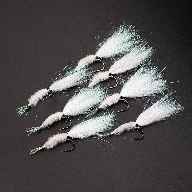 Thick Ice Silk Colorful Flash Feather Ribbon Shrimp Hook Metal Eyes Sharp Corrosion Resistant Artificial Fishing Lure Flies Bait · Original source photograph · specifications to confirm