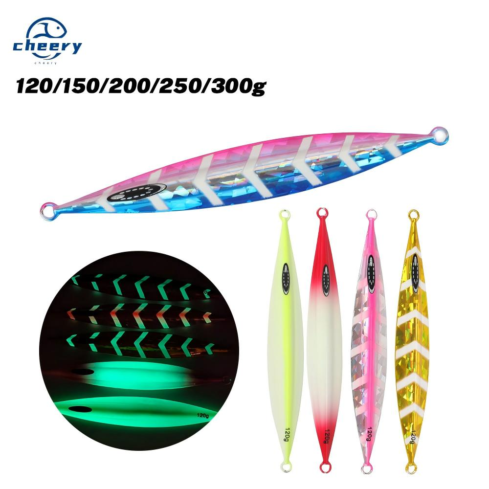 Cheery Slow-Jigging Metal Lure Artificial Hard Bait 100g Sea Boat Fishing Luminous for Mackerel Without Hooks · Original source photograph · specifications to confirm