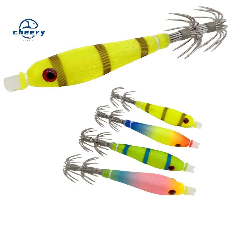 CHEERY Shrimp Lure Squid Hook Effective Jigging Bait for Salmon Sea Bass Tilapia Marlin Pike Inland Fish Ocean Boat Fishing · Original source photograph · specifications to confirm