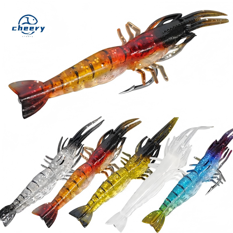 CHEERY Highly Simulated 9cm 3.8 Grams Soft Bait Shrimp/Luya Carp Target Species Bottom Shrimp Hook Slot Plastic for Cross-Border · Original source photograph · specifications to confirm