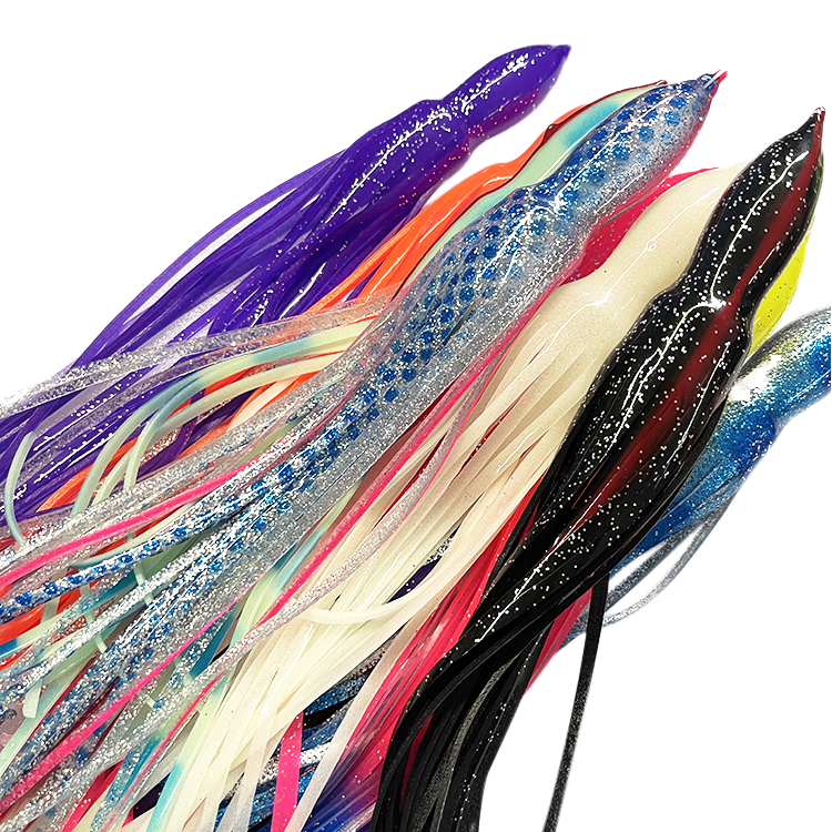 Saltwater Trolling Artificial Soft Bait Fishing Lure Resin Silicone Midwater Bait for Bass Pike Cod Carp Perch Mackerel Skirts · Original source photograph · specifications to confirm