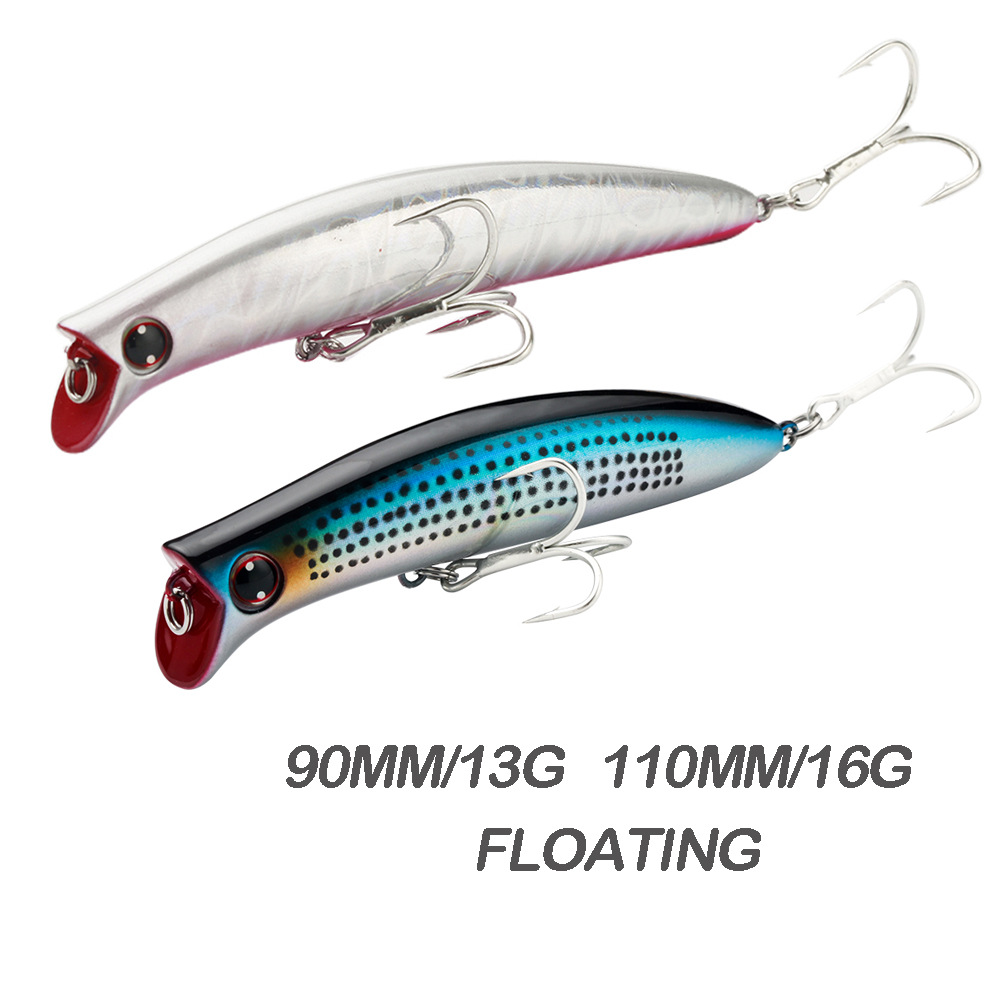 Cheery High Quality 90mm/13g 110mm/16g 8color Artificial Floating Topwater Hard Plastic Popper Floating Minnow 3D Eye Hard Fishi · Original source photograph · specifications to confirm